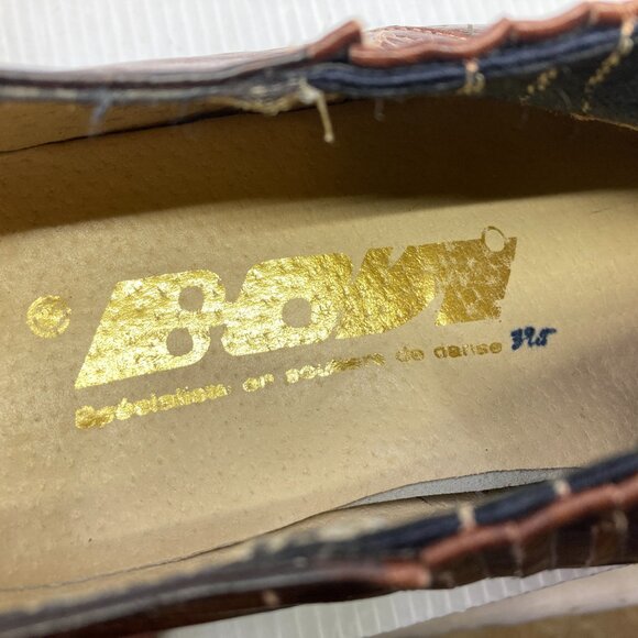 BOVI western cowboy brown  leather handmade womens dance shoes sz 39.5 - Picture 8 of 8